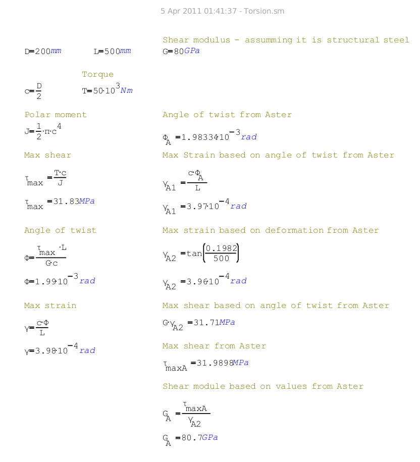 Figure 8.3: Calculations done in Smath®