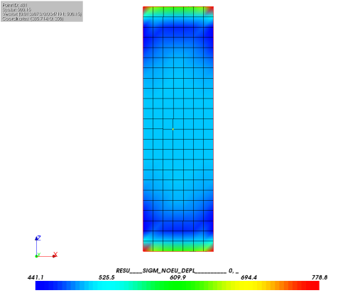 Figure 3.3: SIZZ component of SIGM_DEPL_NOEU